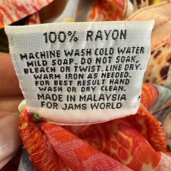 NWT Jams World Ka’u Women’s Short Sleeve Hawaiian Print Button Up Shirt Large - Picture 8 of 8